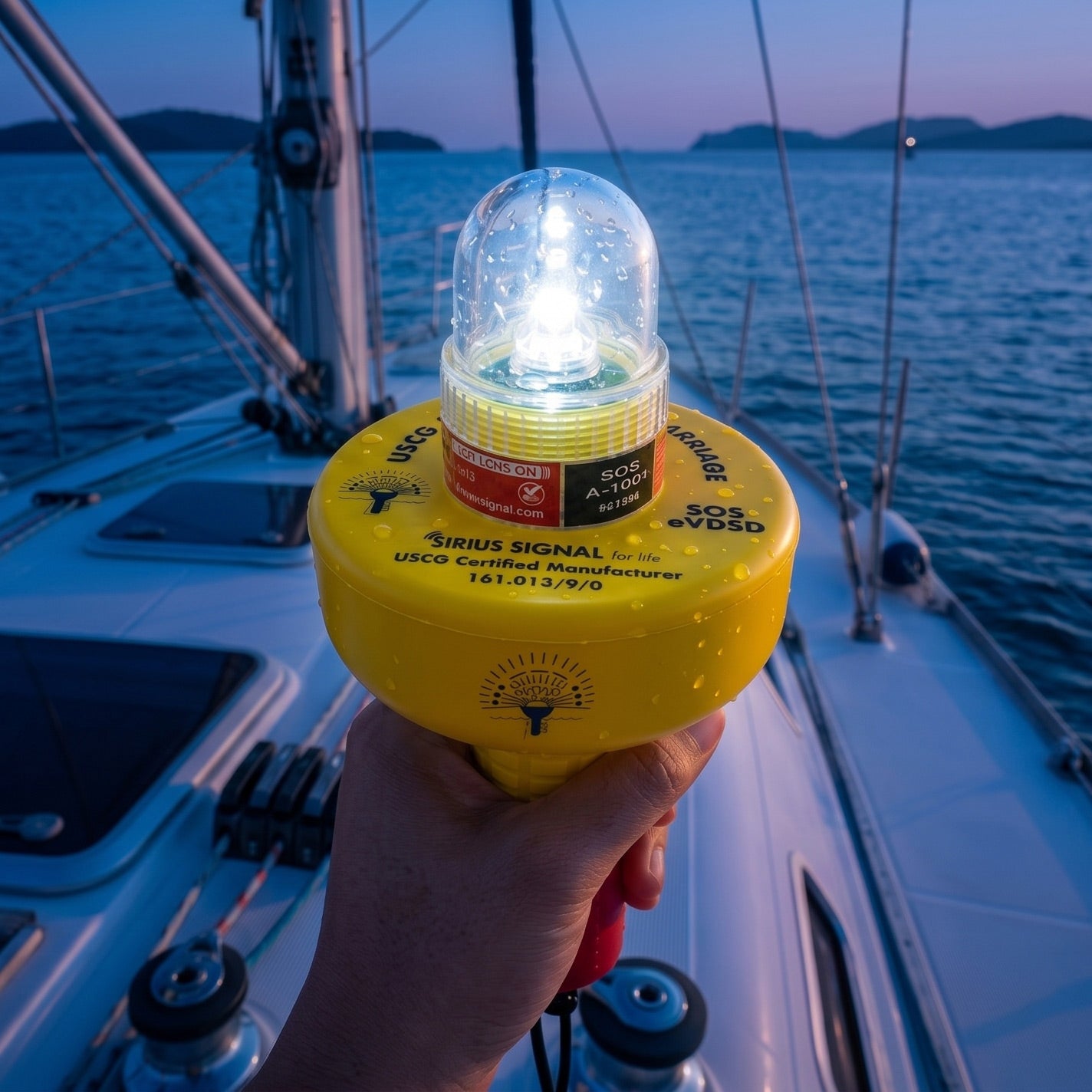 A-1001 SOS Distress Light, Display Mount, Flag & Whistle