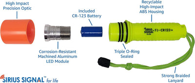 F1~CR123 Floating Flashlight